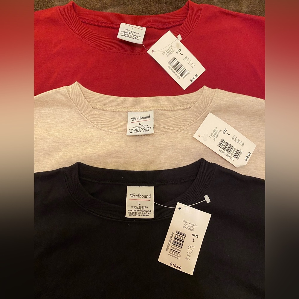 Long Sleeved T-Shirts Bundle. 4 Women’s Cotton Shirts (3 crew neck & 1 turtle) - Picture 3 of 6